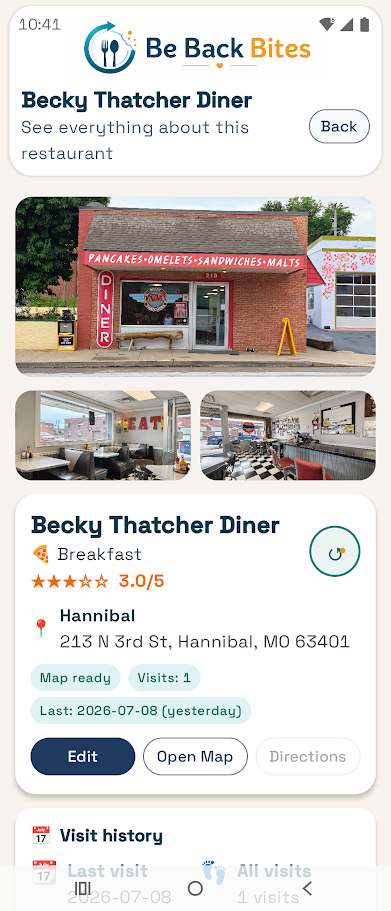 Restaurant details screen